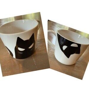 IKEA Mug Cats Kustfyr NEW 2025 White Black Halloween 4" wide 12 oz 1 Mug